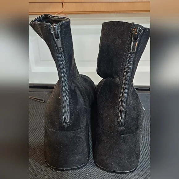 Embroidered Black Ankle Boots - Picture 2 of 3